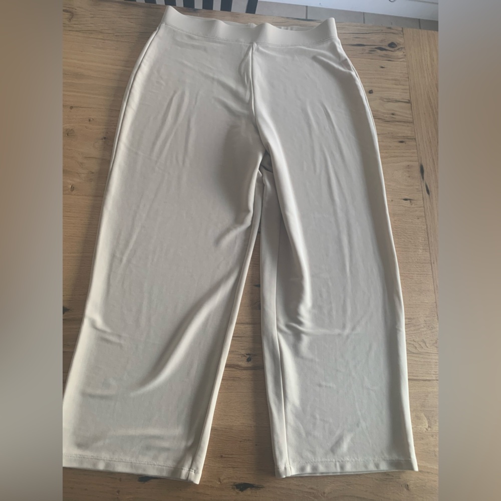 Susan Graver Wide Leg Stretch Pant‎ Ivory Women’s XLP Preloved